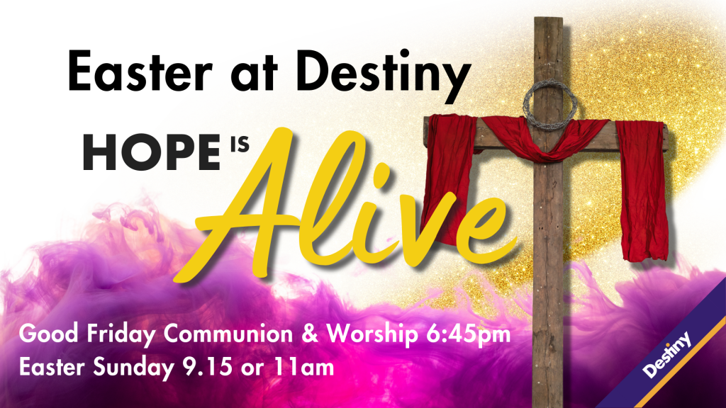 Easter Sunday Advertisement - Hope is Alive with cross